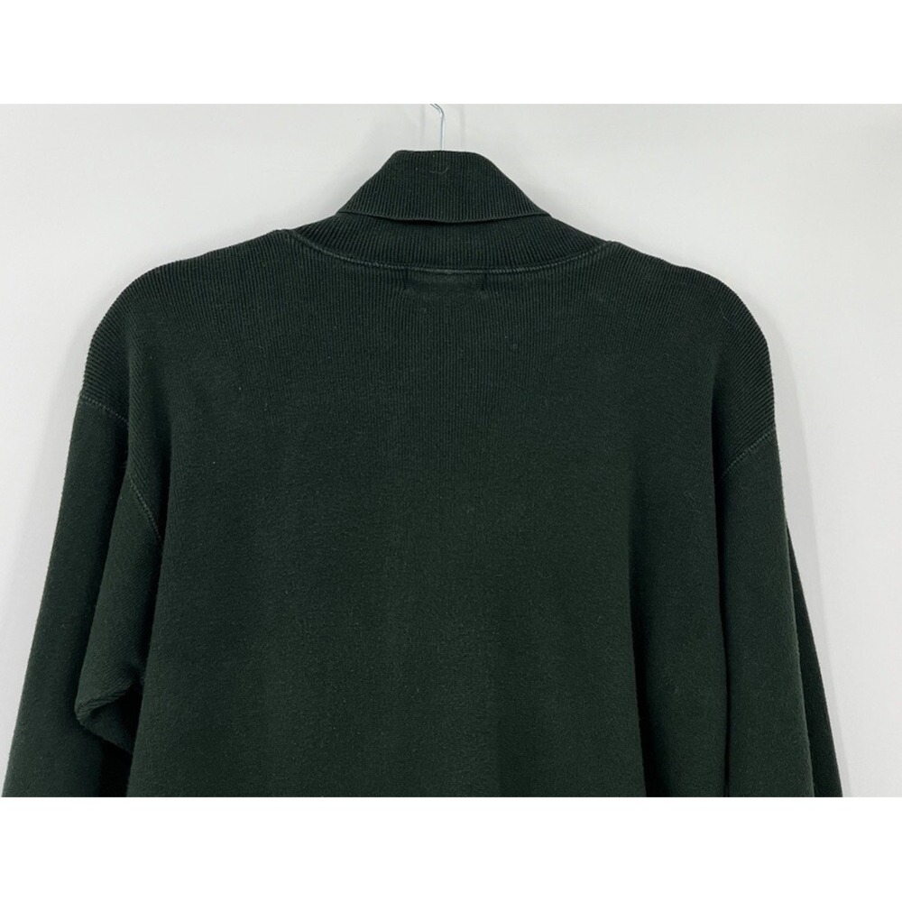 Vintage LL Bean Women's Cotton Sweater Size Medium Hunter Green - Picture 7 of 8